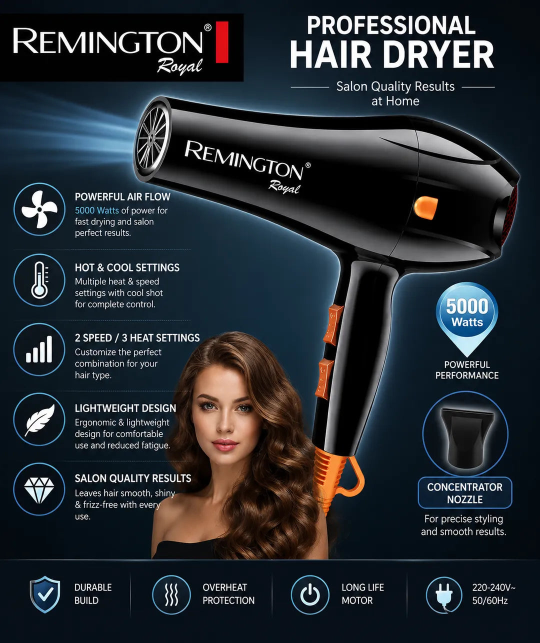 Remington Professional Hair Dryer D- 6005